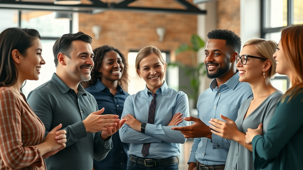 LinkedIn for small business growth - Diverse small business owners networking at coworking space