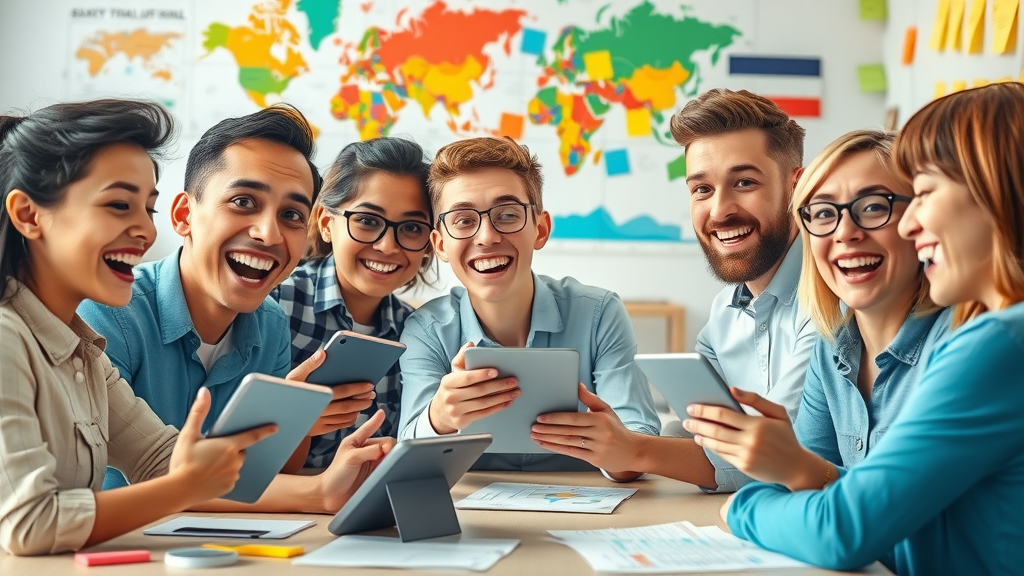 Creative marketing team in Africa collaborating on content localization for email marketing campaigns