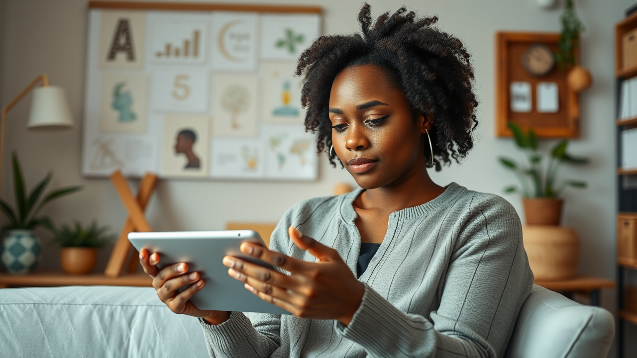 Thoughtful small business founder reviewing progress using digital tools reflecting small business growth strategies